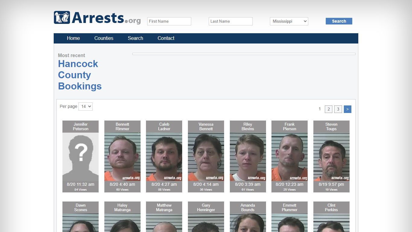 Hancock County Arrests and Inmate Search